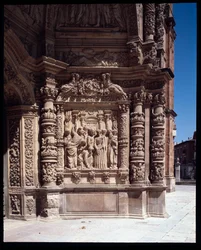 Vue de la façade de la cathédrale Sainte Marie, Astorga, Espagne