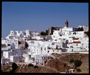 Vue sur Vejer de la Frontera, Andalousie, Espagne