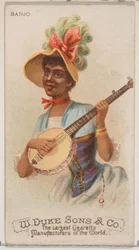 Banjo, de la série Instruments de musique N82 pour les cigarettes Duke, 1888