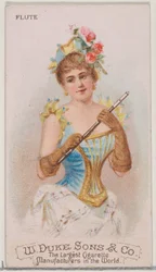 Flûte, de la série Instruments de musique N82 pour les cigarettes Duke, 1888