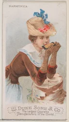 Harmonica, de la série Instruments de musique N82 pour les cigarettes de marque Duke