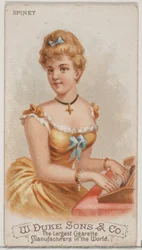 Épinette, de la série Instruments de musique N82 pour les cigarettes de la marque Duke, 1888