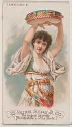 Tambourin, de la série Instruments de musique N82 pour les cigarettes Duke, 1888