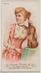 Violon, de la série Instruments de musique N82 pour les cigarettes de marque Duke, 1888