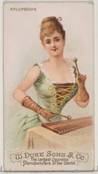 Xylophone, de la série Instruments de musique N82 pour les cigarettes de la marque Duke, 1888
