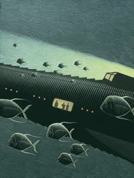 20 000 lieues sous les mers, 2006 (planche à gratter, colorisée numériquement)