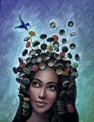 Titania, 2017 (planche à gratter, colorisée numériquement)