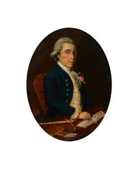 Alex Rose de Nairn, avec sa flûte et son livre de musique