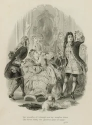 Scène de La Boucle de Cheveux Enlevée, par Alexander Pope (gravure)