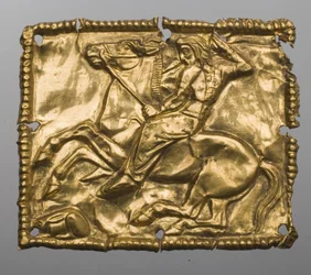Art des steppes - Art scythe : Plaque représentant une scène de chasse