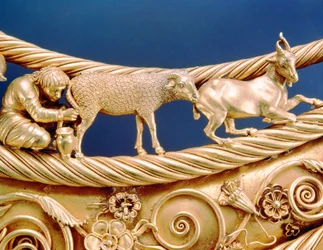 Scythe trayant une brebis, détail d