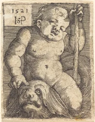 Génie sur un dauphin