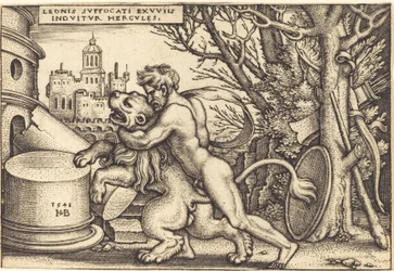 Hercule tuant le lion de Némée