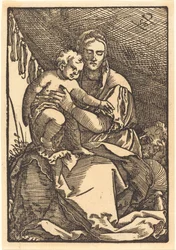 Madone et enfant sous un dais