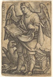 Planche 4 : Saint Jean avec la tête tournée trois quarts vers la gauche, tenant un livre dans sa main droite, 1541