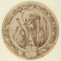 Saint Sebald portant le modèle de son église à Nuremberg
