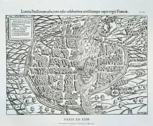Plan de la ville de Paris vers 1530