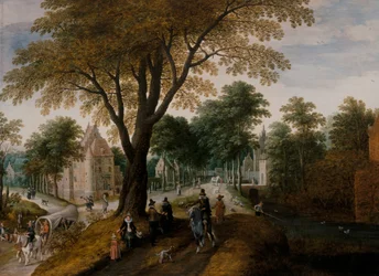 Avenue avec un élégant cavalier
