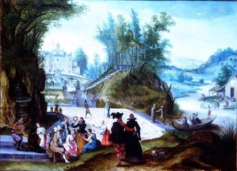 Les mois de mai et juin avec une vue de Capriccio de la Villa Borghese