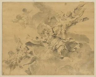 Une reine envoyée en enfer par des anges vengeurs, c.1676-1746