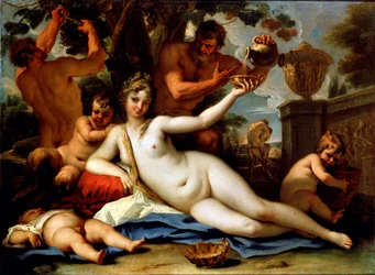 Bacchante et satyres