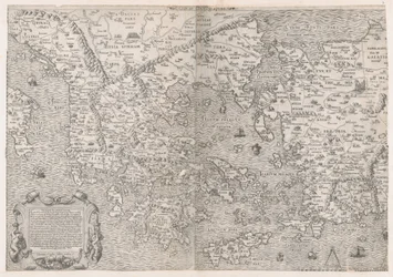 Speculum Romanae Magnificentiae : Carte de la Grèce, milieu du 16e siècle