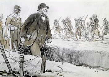 Portrait de Clemenceau visitant le front