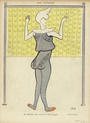 Louise Balthy, actrice française, aux Folies-Bergère, illustration pour Le Rire