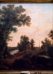 Le pont de pierre dans le parc du palais de Gatchina