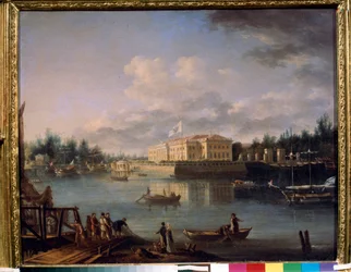 Vue du palais Kamennoostrovski depuis le quai Strogonov, Saint-Pétersbourg