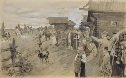 Chasse avec des borzoïs, 1907
