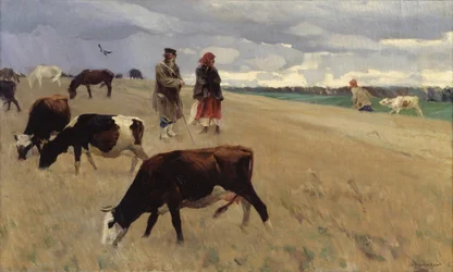 Sur le champ de chaume, 1896