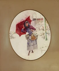 Femmes marchant dans la neige