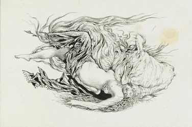 Tchernomor et Lioudmila. Illustration du poème Rouslan et Lioudmila par A. Pouchkine, 1921-1926