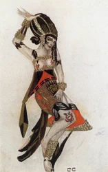 Croquis du costume de Salomé du ballet La tragédie de Salomé de Florent Schmitt