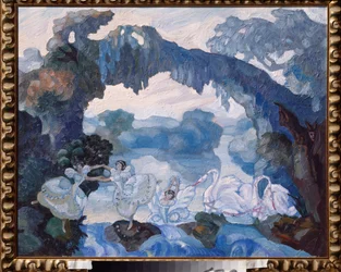 Décor préparatoire pour le ballet "Le Lac des Cygnes" de Piotr Tchaïkovski - Oeuvre de Sergei Sudeykin