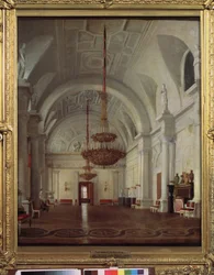 Vue du hall blanc du palais d
