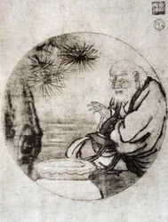 Portrait de Lao-Tzu, philosophe chinois du VIe siècle av. J.-C., dessin par Sesshu Toyo