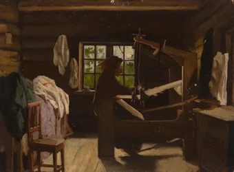 Femme au métier à tisser