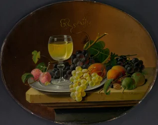 Nature morte avec fruits et verre de vin, 1865-70