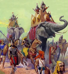 Éléphants Hannibals (gouache sur papier)