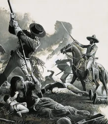 En 1858, deux troupes de cavalerie mexicaine attaquent le camp des Apaches