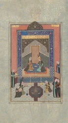 Bahram Gur dans le Palais Sombre le Samedi, Folio 207 d
