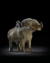 Vase à vin rituel en forme de bélier, Gong