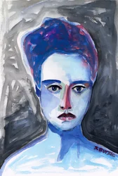 Portrait bleu intense