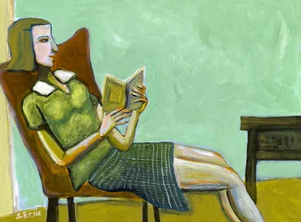 Une femme en train de lire tranquillement