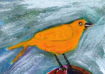 Oiseau orange vif