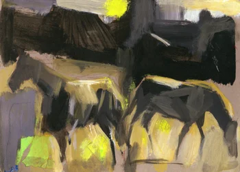 Chevaux gris, 2024 (gouache sur papier)
