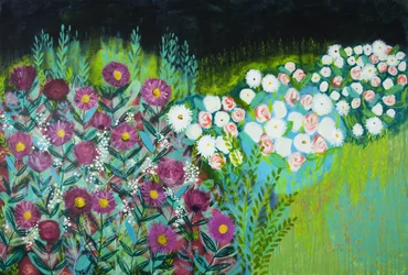 Jardin nocturne éclatant