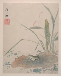 Paysages, fleurs et oiseaux, daté de 1639 (album de huit peintures ; encre et couleur sur papier)